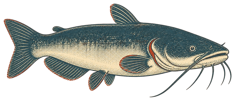 Catfish mark for hat embroidery